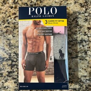 Polo by Ralph Lauren Black and Gray Boxer Briefs Cotton Blend